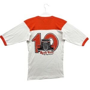 Vintage Rock City Strollers Car Club Shirt Mens Medium White Red Hot Rod 80s Tee